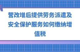 營改增后勞務(wù)派遣、安全保護(hù)服務(wù)與職業(yè)中介活動(dòng)的增值稅繳納指南